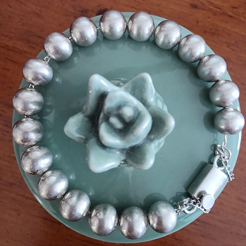 SILPADA designs retired .925 sterling silver ball bead 10mm 7 in bracelet - Picture 2 of 8